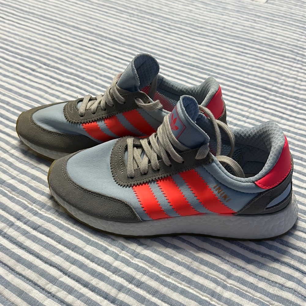 adidas Iniki Boost Light Blue/Grey/Infrared US M7/W8.5